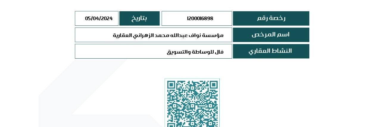 مؤسسة نواف عبدالله محمد الزهراني العقاريه banner