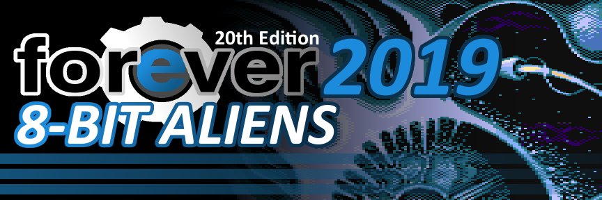 FORⓔVER 8-bit Party banner