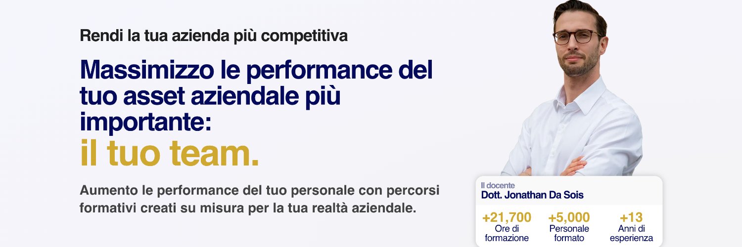 Jonathan Da Sois | Formatore azienda 🧠 banner