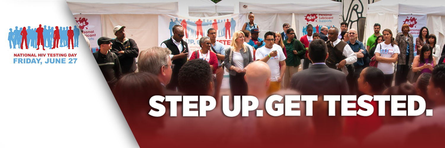 STEP UP. GET TESTED. banner