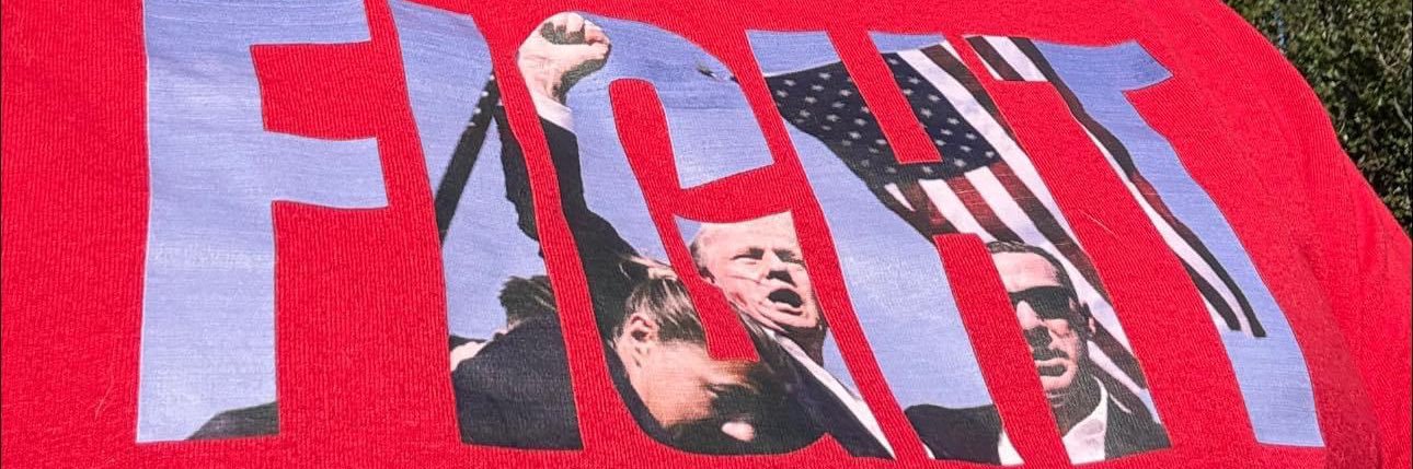 American as Trump's banner