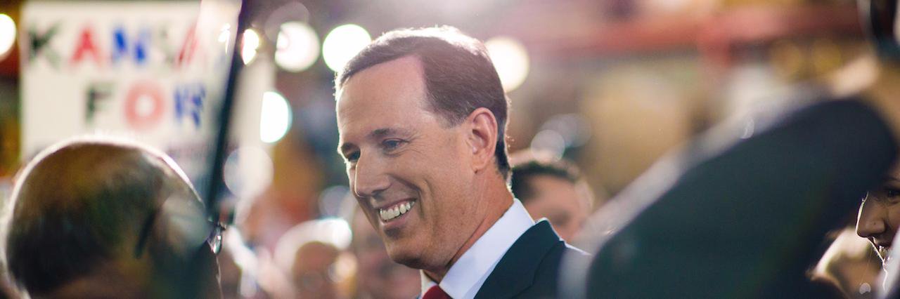 Rick Santorum's banner