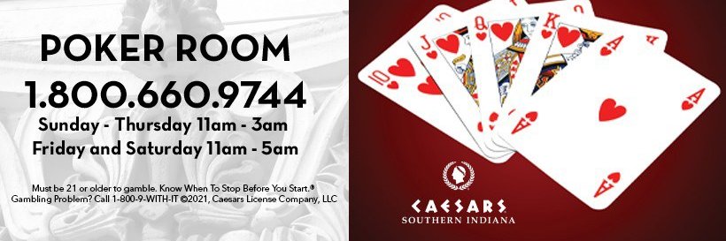 Caesars Southern Indiana Poker Room banner