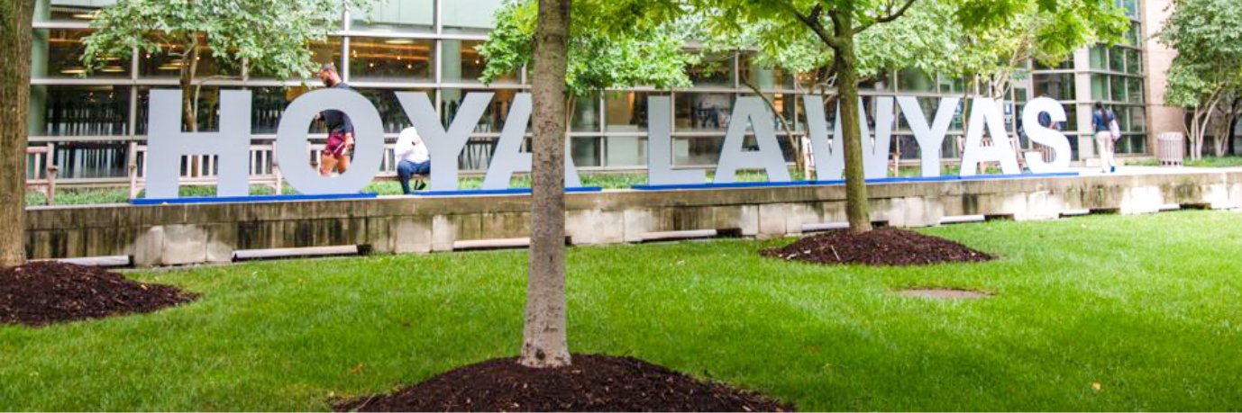Georgetown Law's banner