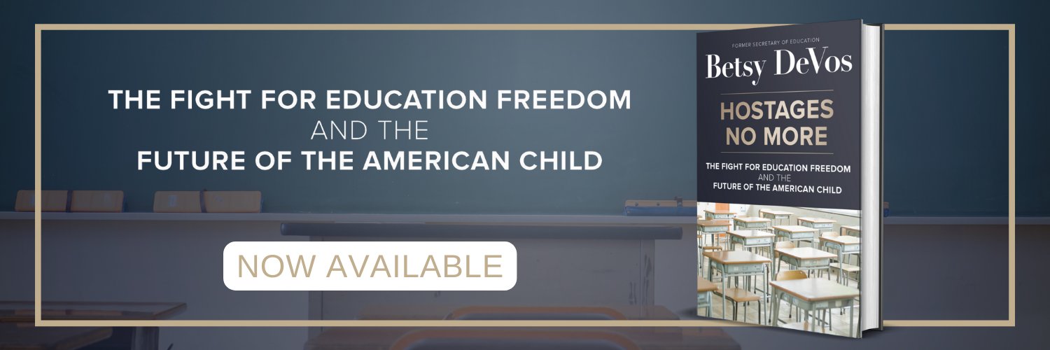 Betsy DeVos's banner