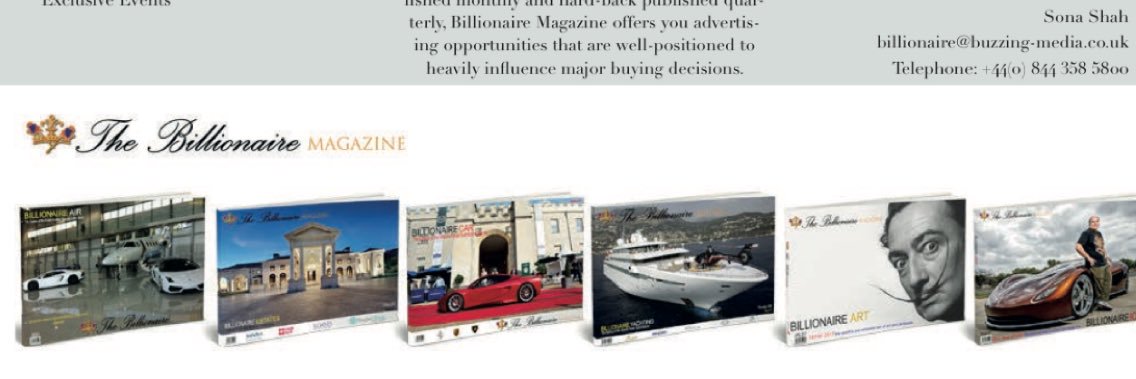 BILLIONAIRE MAGAZINE ®'s banner