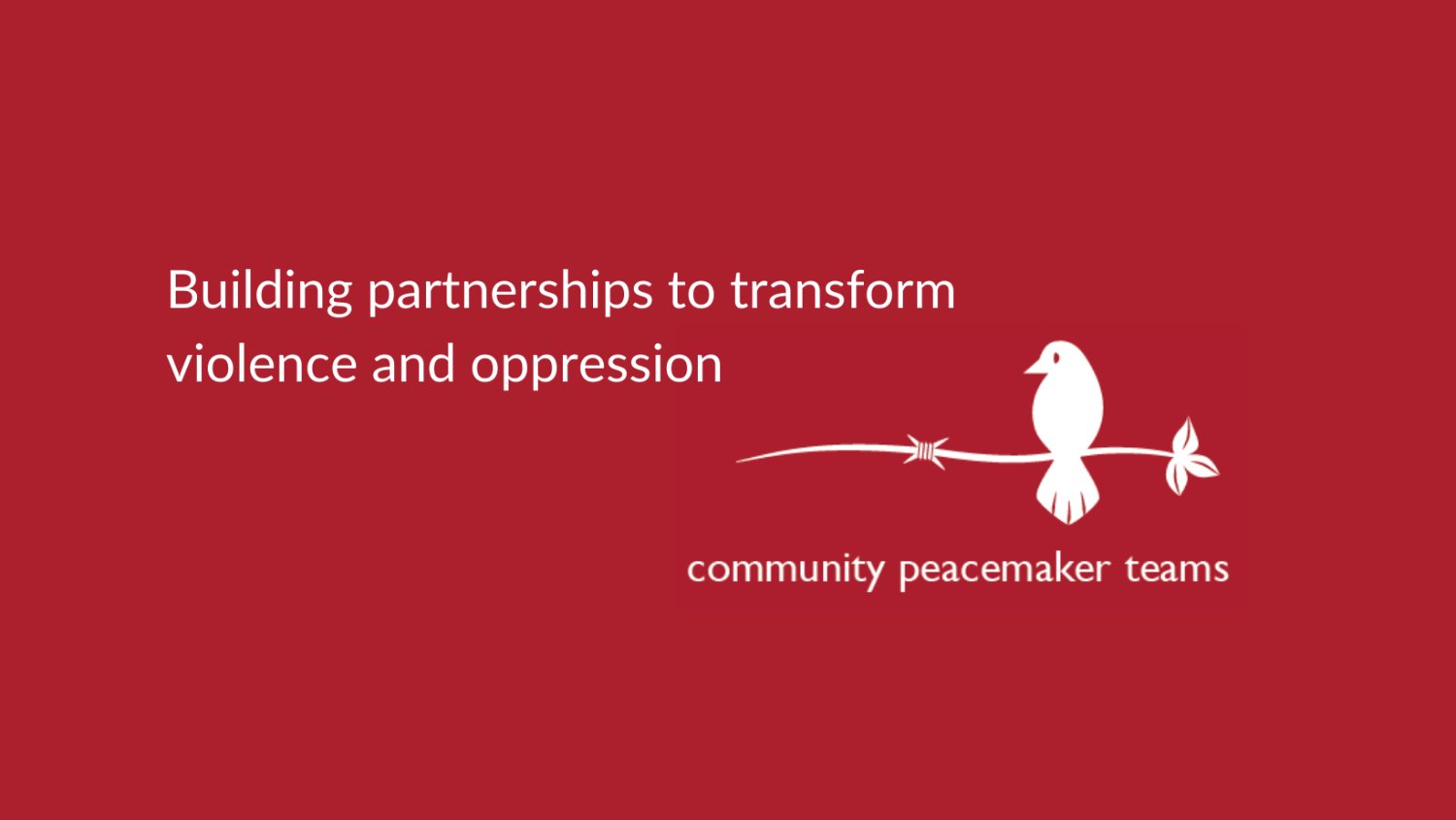 Community Peacemaker Teams banner