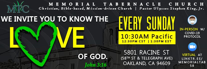 Memorial Tabernacle Church banner