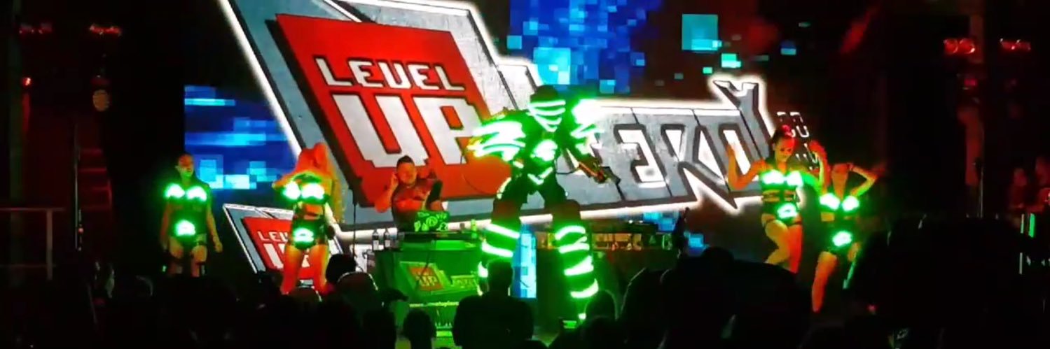 Level Up Leroy / The comic con DJ banner