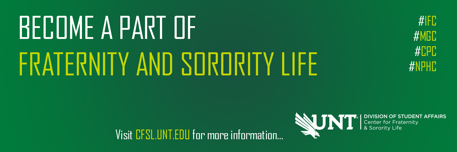 UNT Center for Fraternity and Sorority Life banner