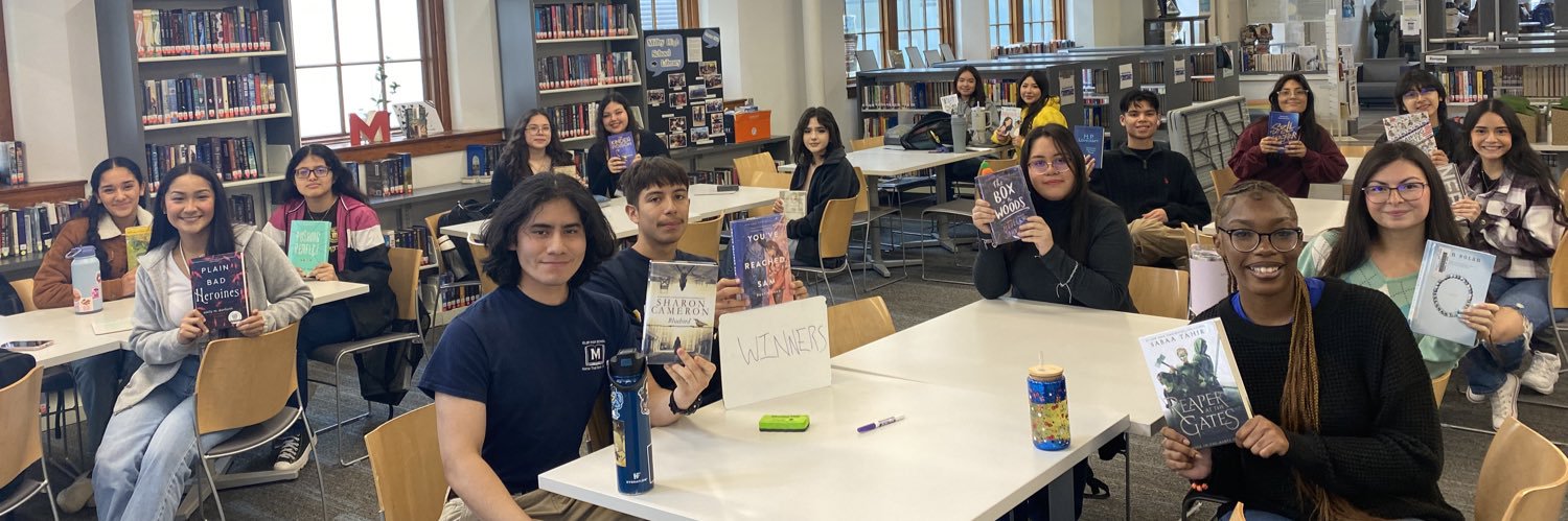 Milby HS Library ♥️📚📖 📝🌱🌎🌳✌️🦋♻️🐱🐶 banner