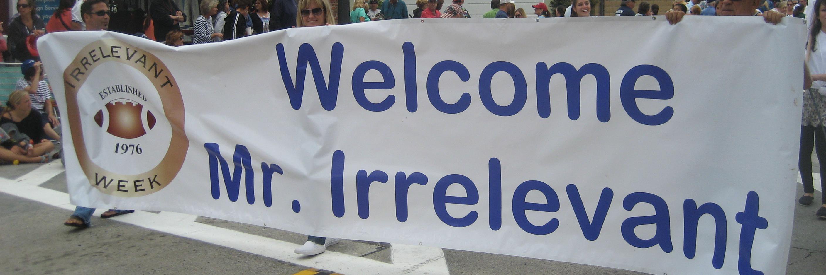 Irrelevant Week banner