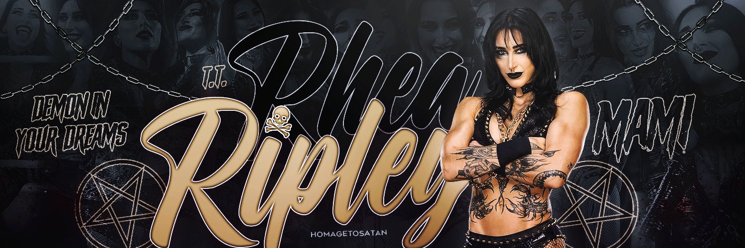 Spilling your guts. 𖥟 NOT @RheaRipley_WWE. banner