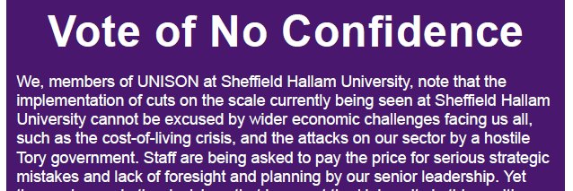 UNISON Sheffield Hallam University's banner