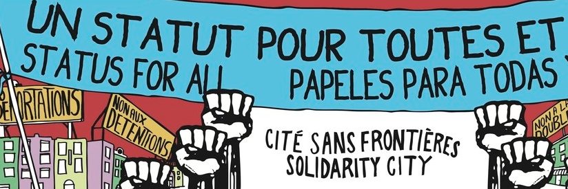 Solidarité sans frontières #StatusforAll banner