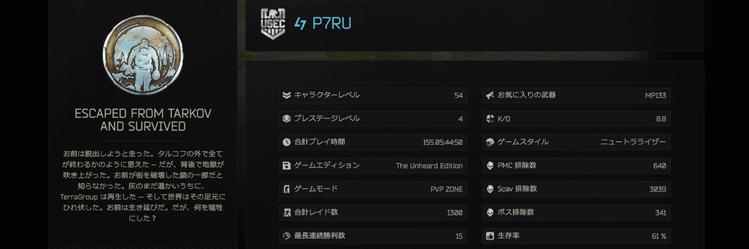 ぱるぱるこ@vPタルコフ垢 banner