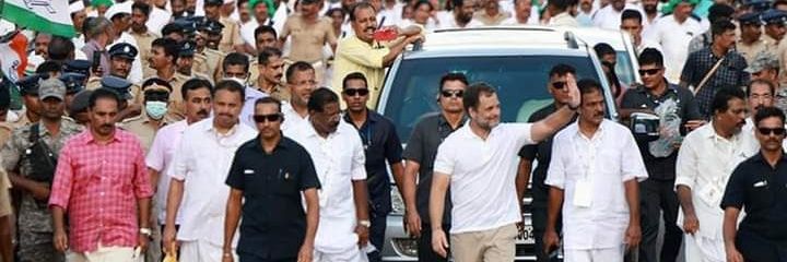 Kerala With Congress banner