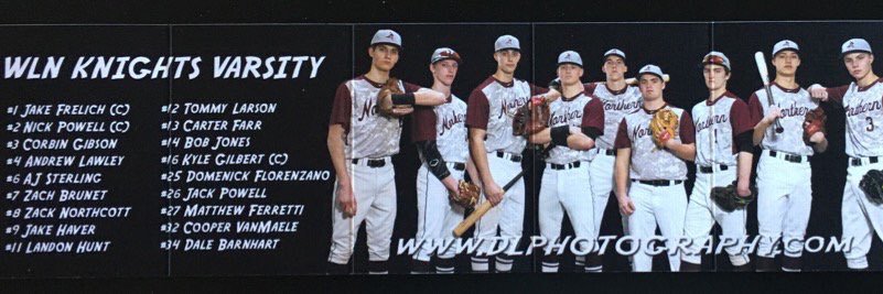 WLN Varsity Baseball banner