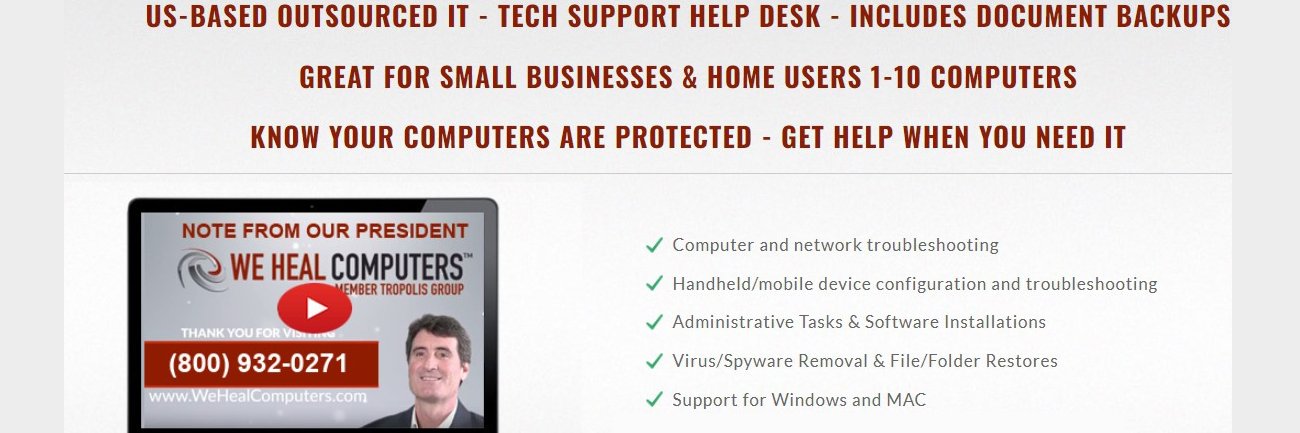 We Heal Computers banner