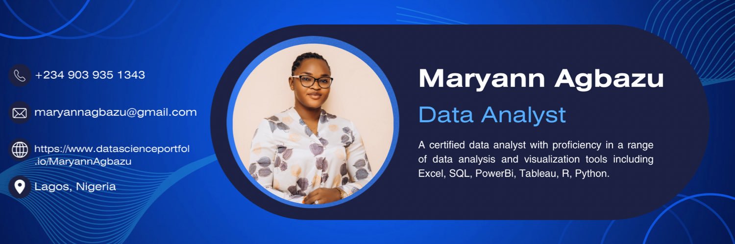 Maryann | Data Analyst | Visualization Expert banner