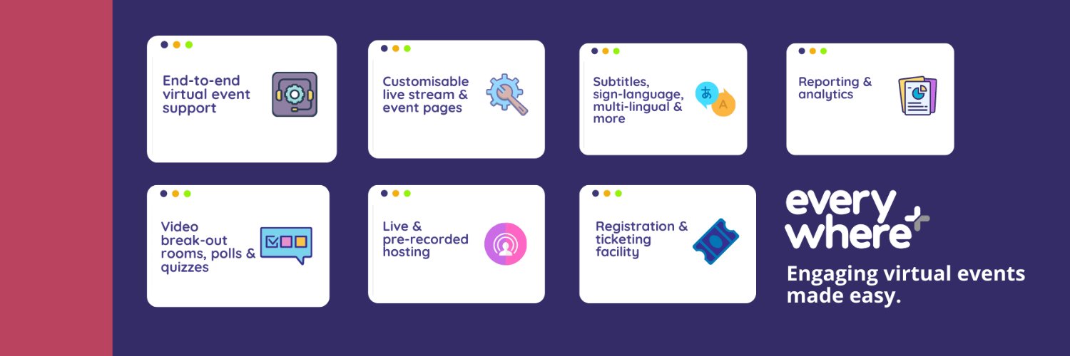 Everywhere+ I Virtual event platform. banner