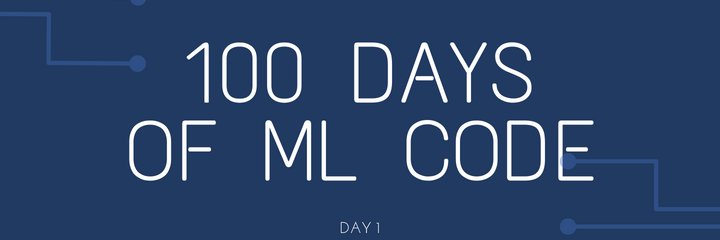 100 Days Of ML Code banner