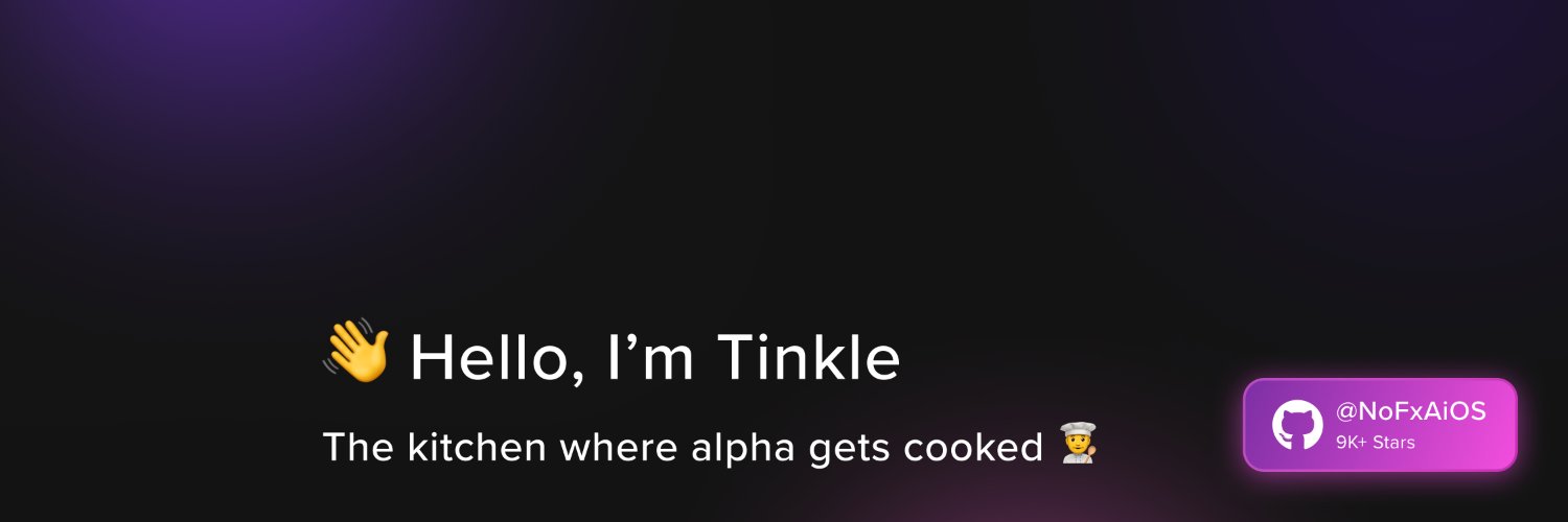 Tinkle 🔶🦞🧑‍🍳⚡ banner