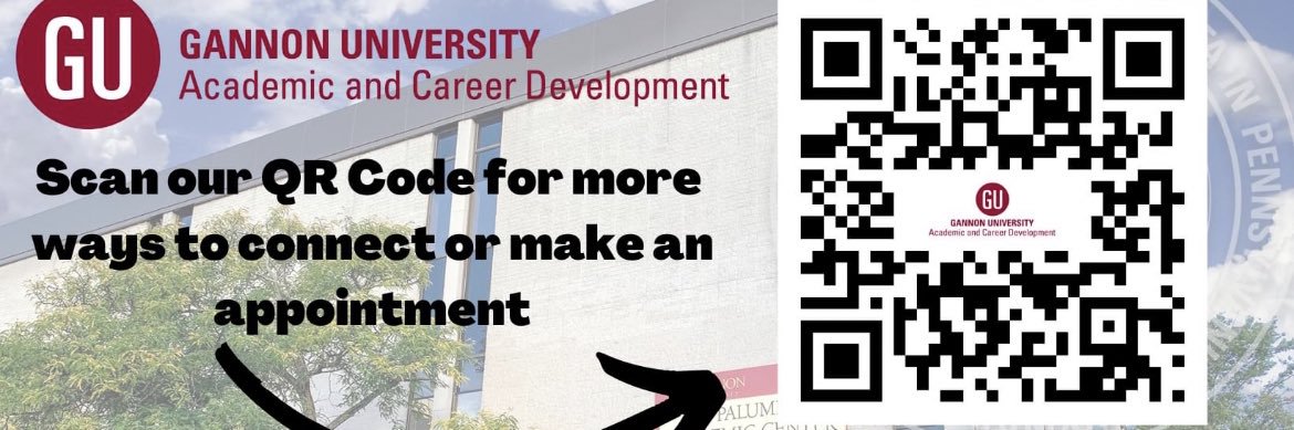 Gannon University Academic & Career Development banner