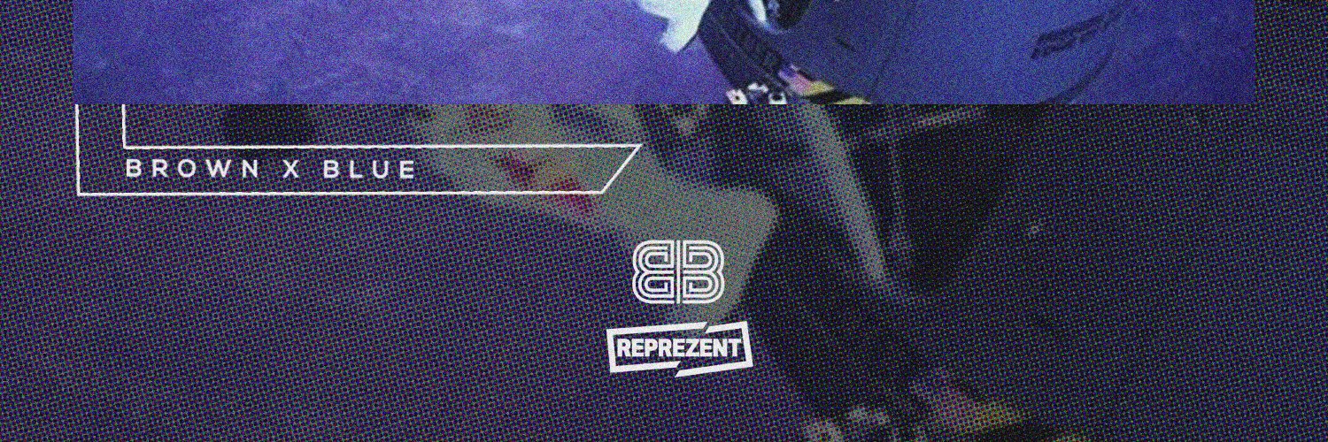 Brown X Blue banner