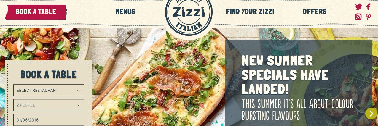 Zizzi banner