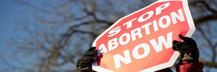 Stop Abortion Now's banner
