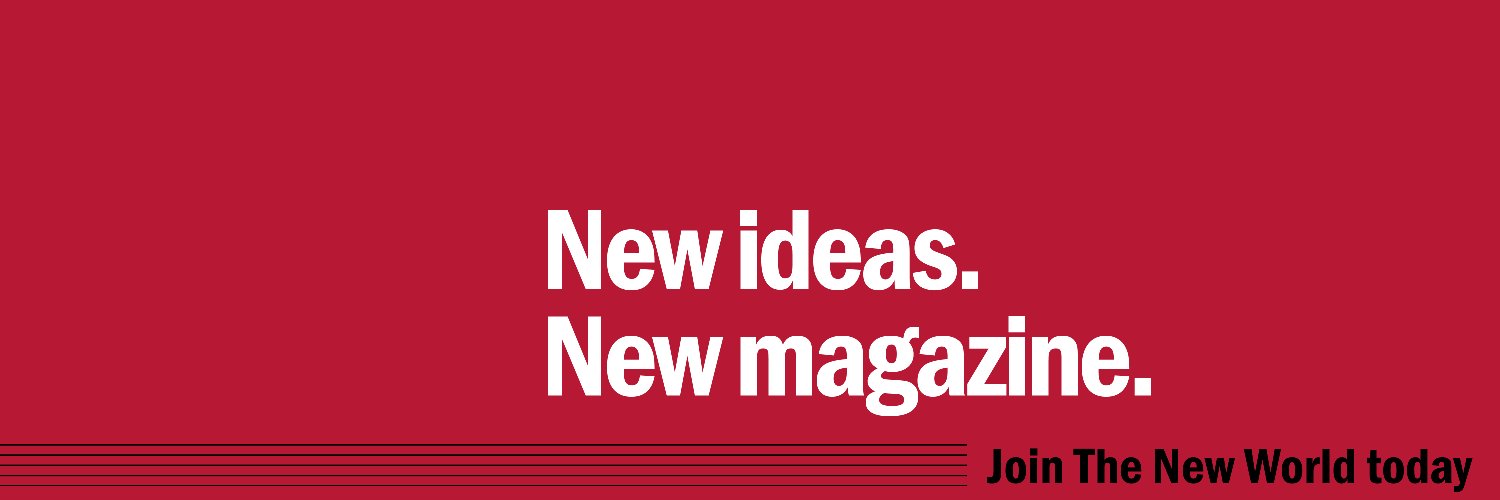 The New World: New ideas. New magazine's banner