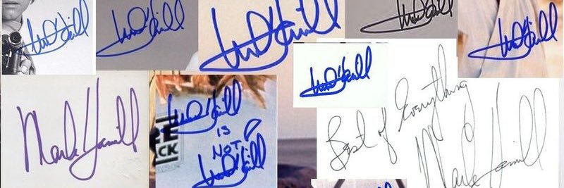 M Hamill autographs banner