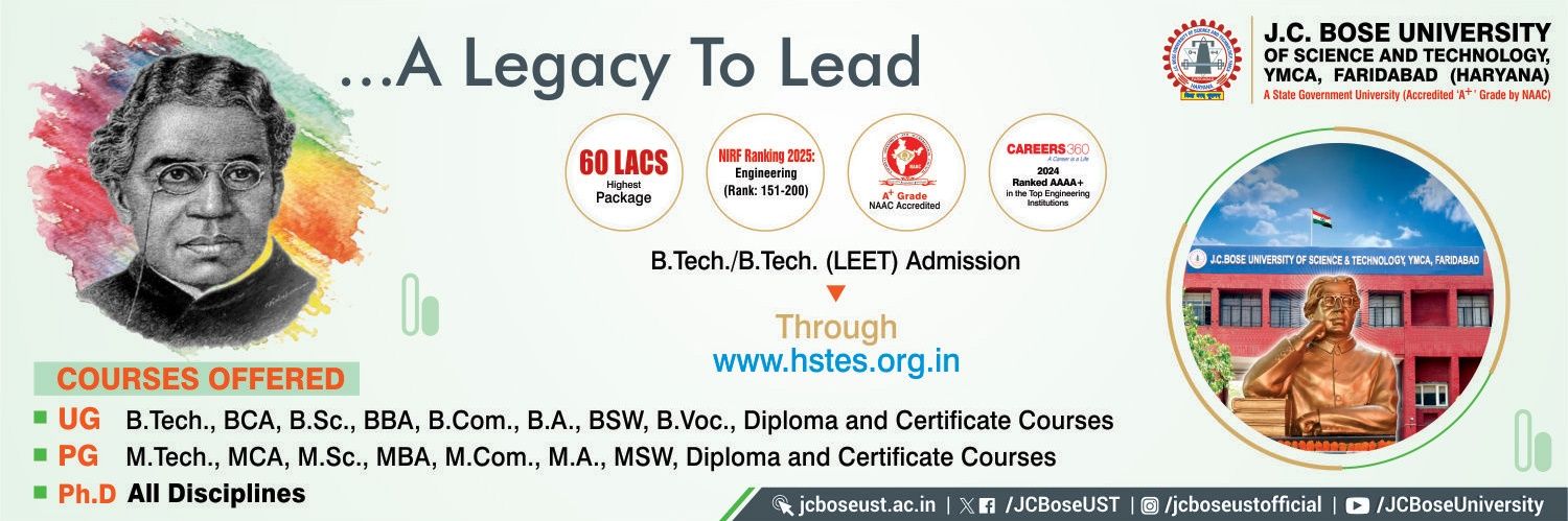 JC Bose UST, YMCA, Faridabad banner