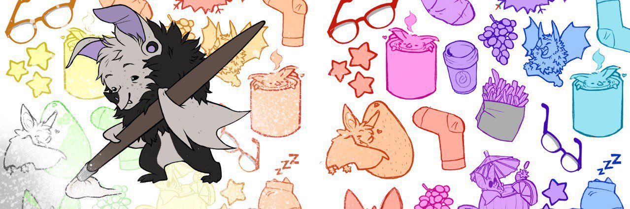 inactive caffeinated bat - find me on butterfly banner