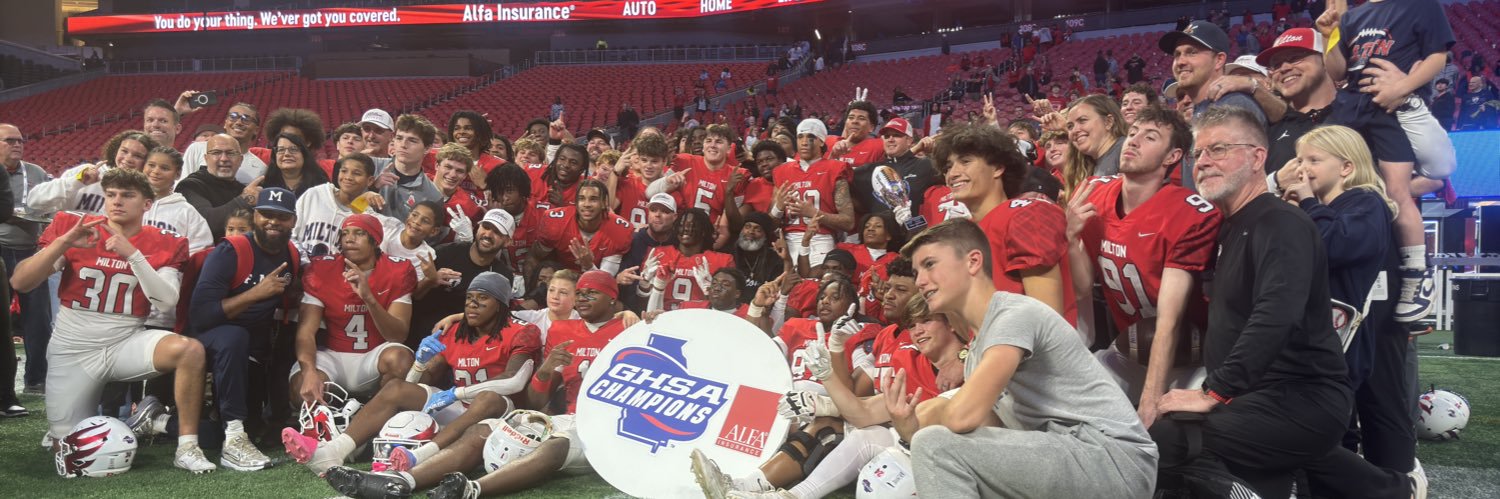 Milton High School Football's banner