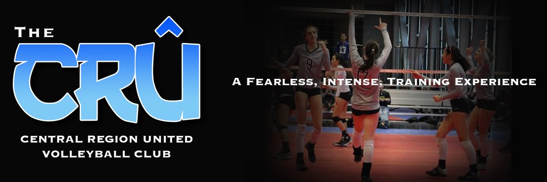 The CRÛ Volleyball banner