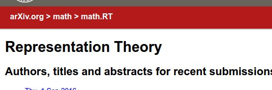 math.RT Representation Theory arXiv submissions banner