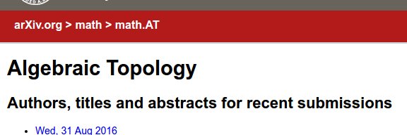 math.AT Algebraic Topology arXiv submissions banner