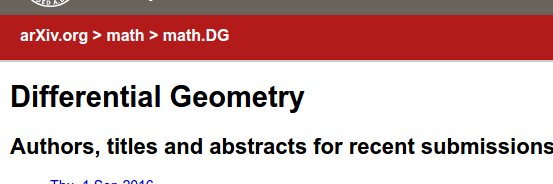 math.DG Differential Geometry arXiv submissions banner