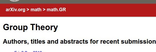 math.GR Group Theory arXiv submissions banner