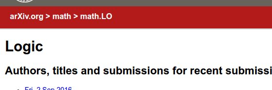 math.LO Mathematical Logic arXiv submissions banner