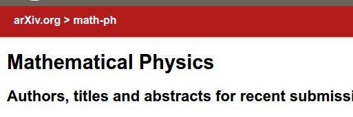 math-ph Mathematical Physics arXiv submissions banner