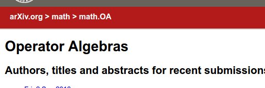 math.OA Operator Algebras arXiv submissions banner