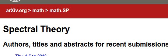 math.SP Spectral Theory arXiv submissions banner