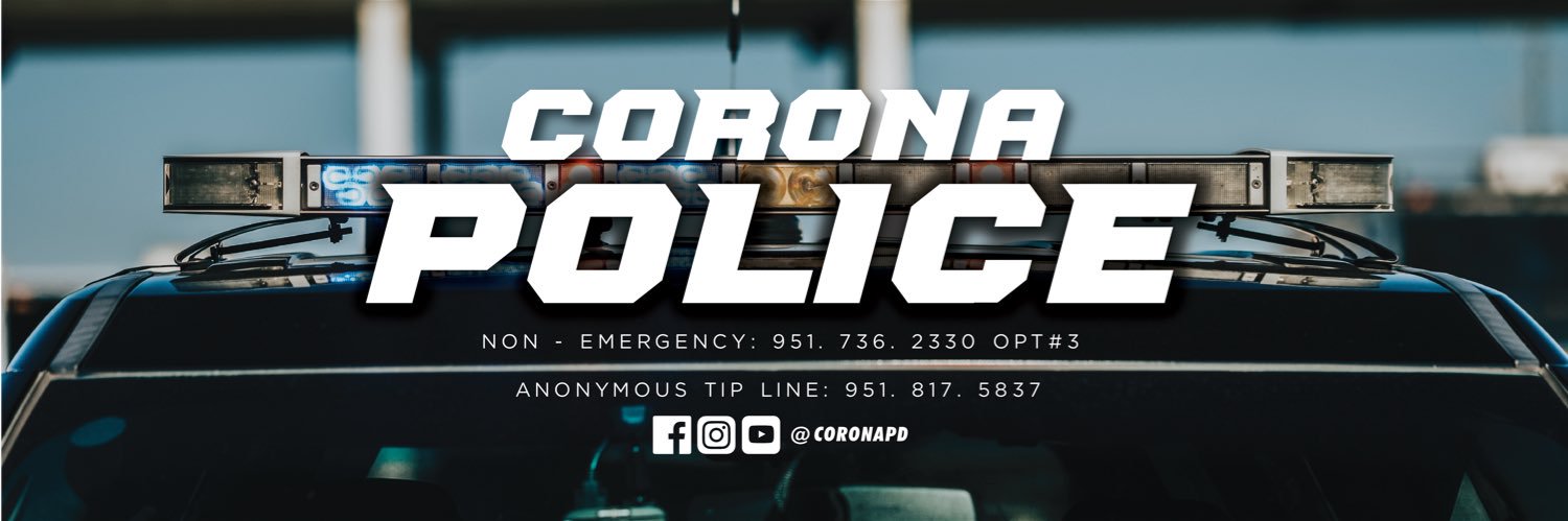 Corona Police Dept. #CoronaPD banner