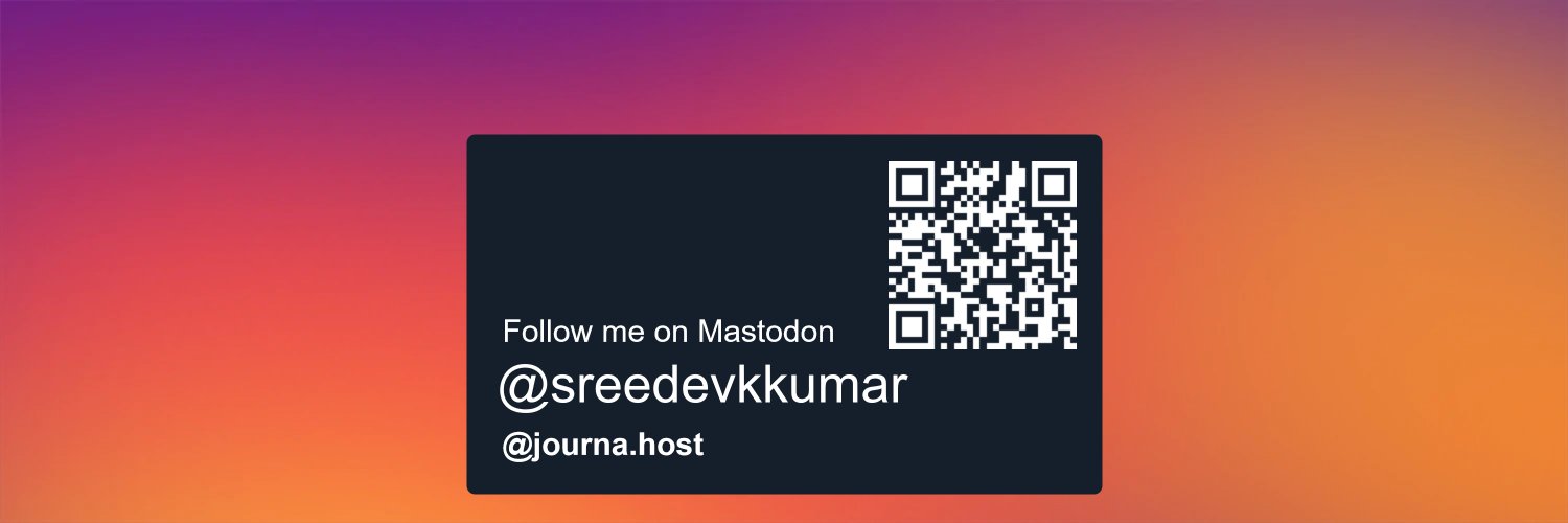 Sreedev Krishnakumar banner