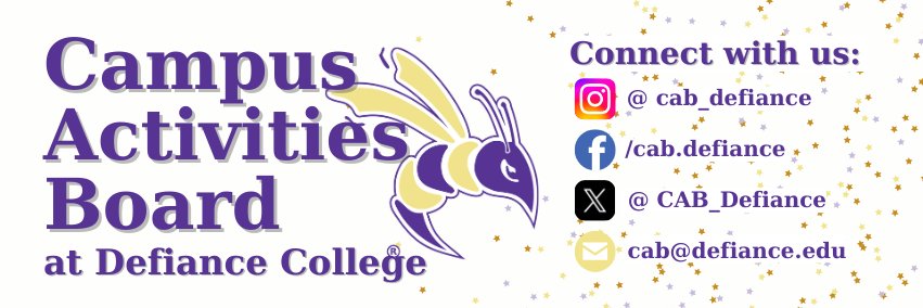 Defiance College CAB banner