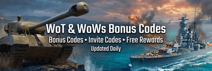 Bonus Codes World of Tanks & World of Warships banner