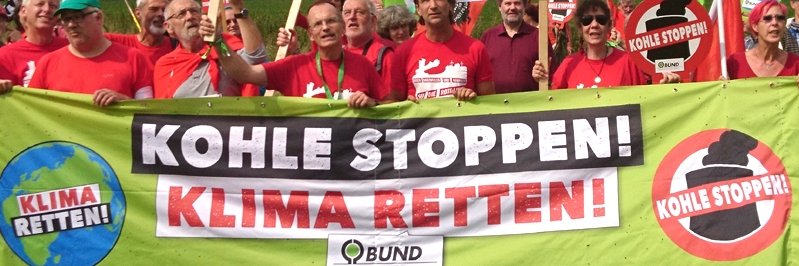 Kohle-Protest banner